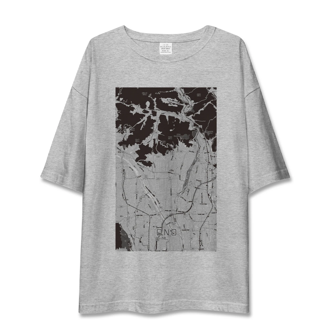 【大野（岐阜県）】地図柄ビッグシルエットTシャツ