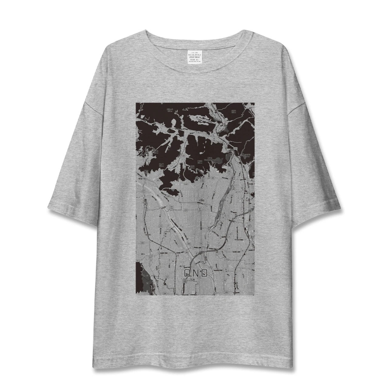 【大野（岐阜県）】地図柄ビッグシルエットTシャツ