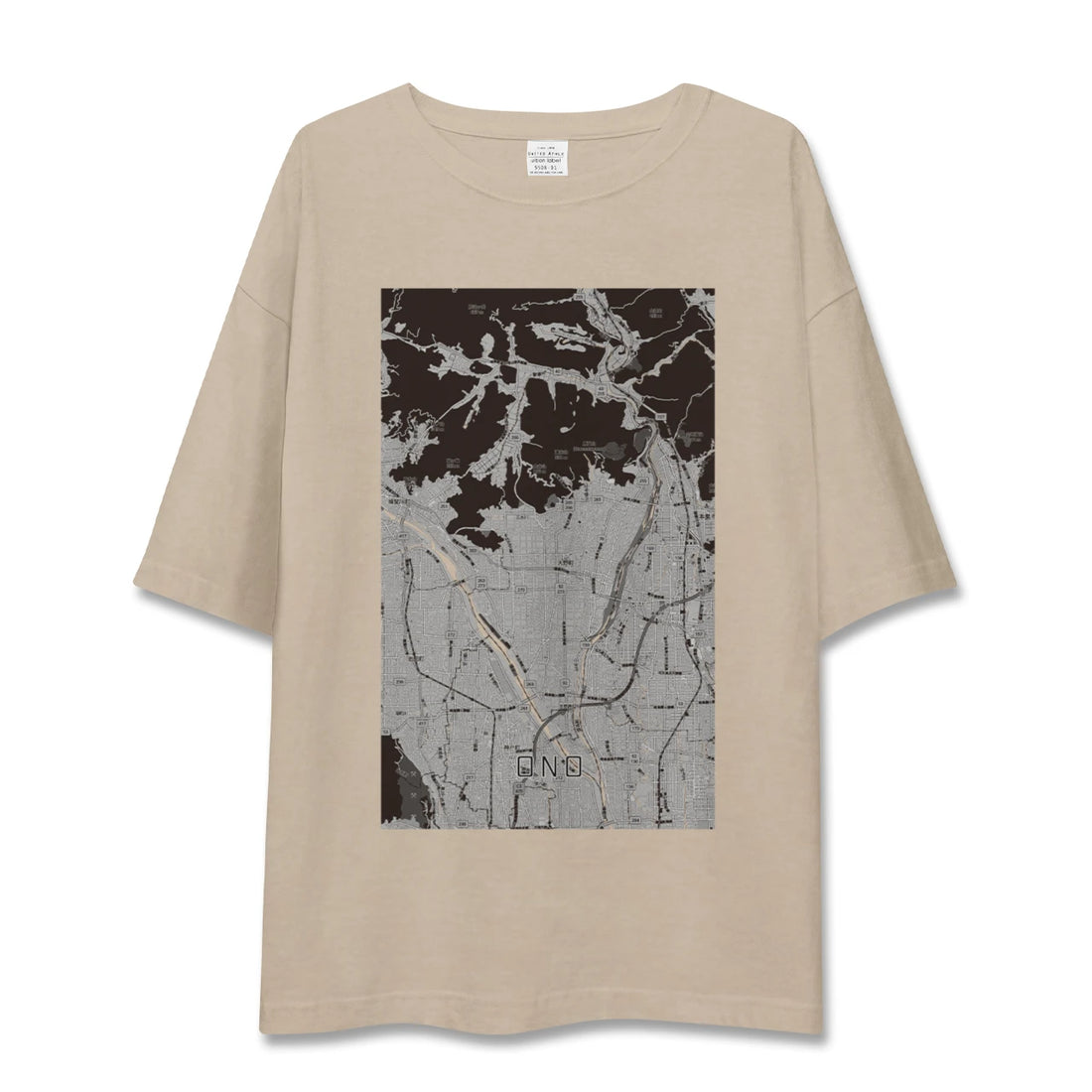 【大野（岐阜県）】地図柄ビッグシルエットTシャツ
