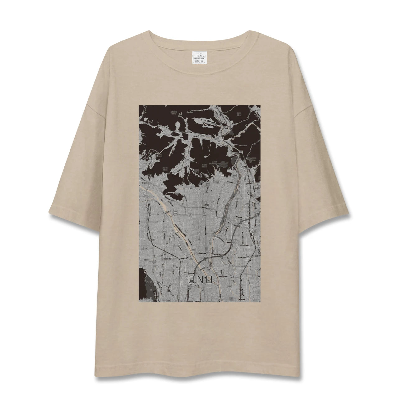 【大野（岐阜県）】地図柄ビッグシルエットTシャツ