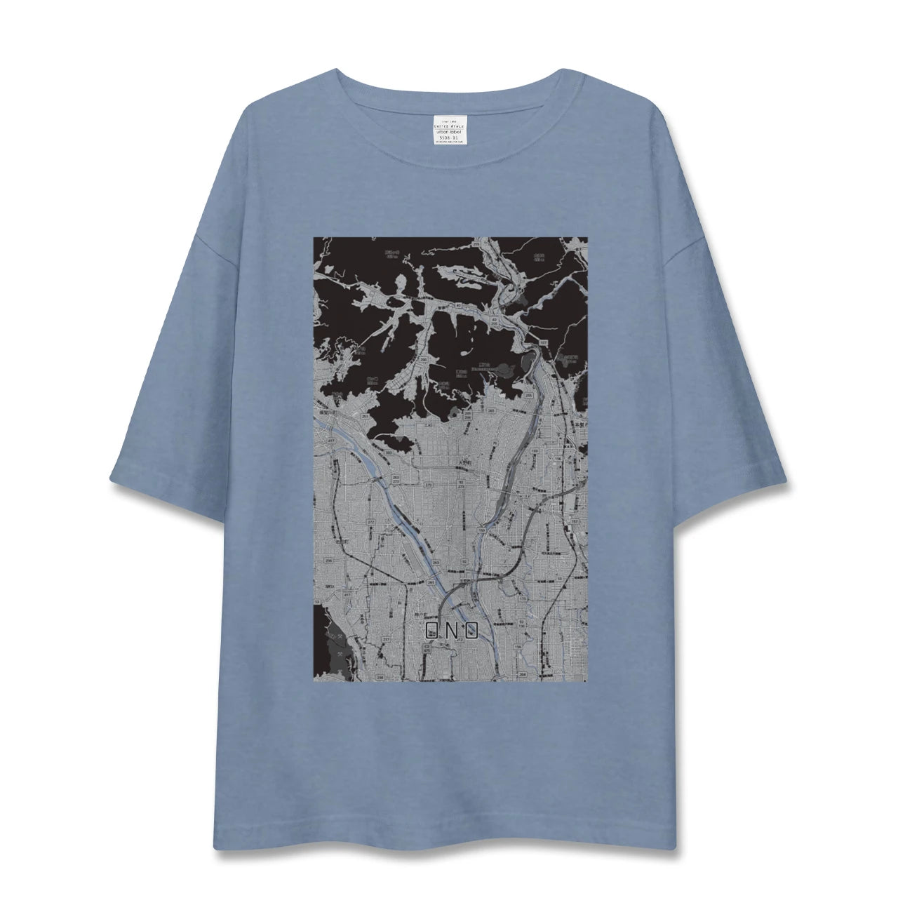 【大野（岐阜県）】地図柄ビッグシルエットTシャツ
