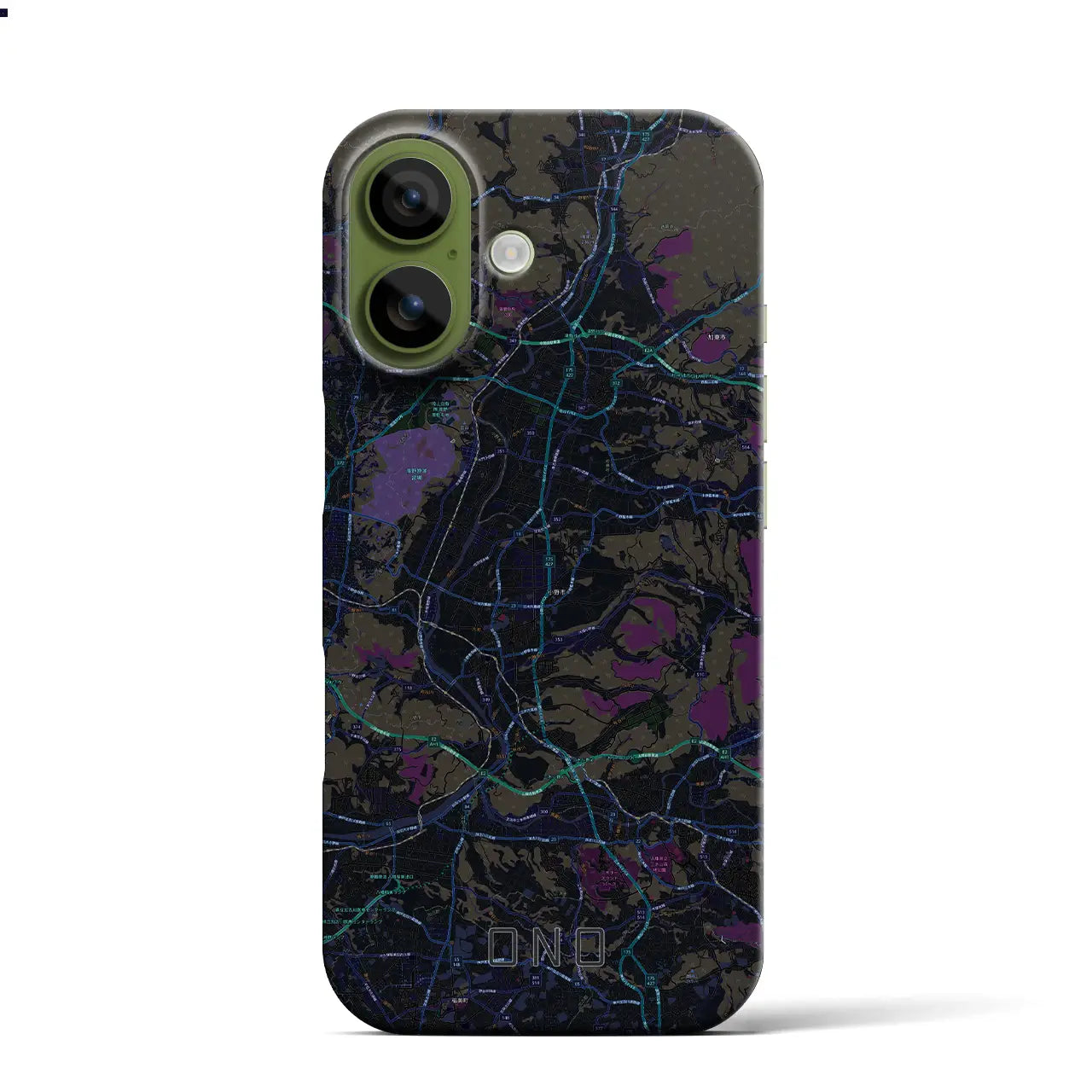 【小野（兵庫県）】地図柄iPhoneケース（バックカバータイプ）