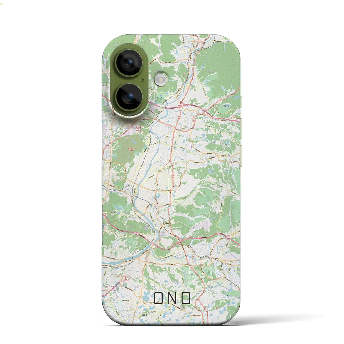 【小野（兵庫県）】地図柄iPhoneケース（バックカバータイプ）ナチュラル・iPhone 17 Pro Max 用
