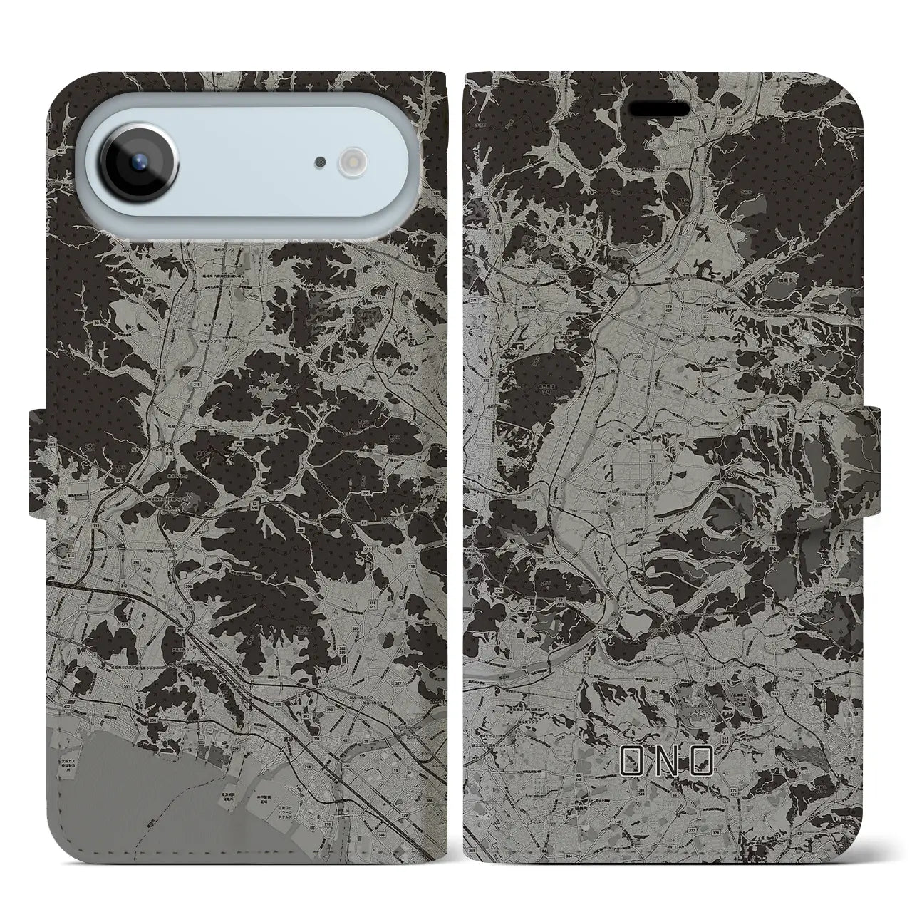 【小野（兵庫県）】地図柄iPhoneケース（手帳タイプ）