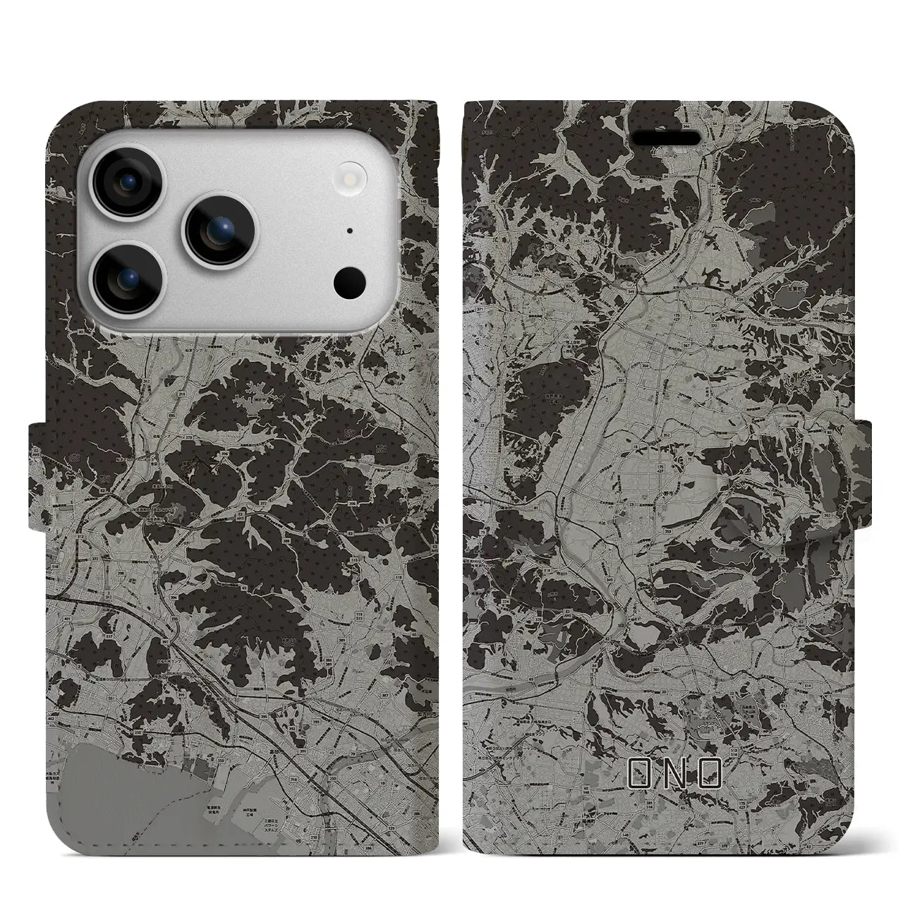 【小野（兵庫県）】地図柄iPhoneケース（手帳タイプ）