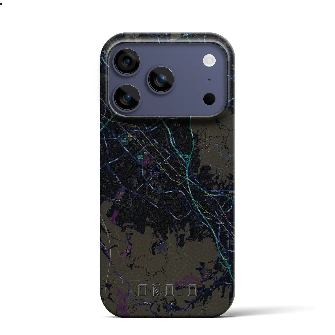 【大野城（福岡県）】地図柄iPhoneケース（バックカバータイプ）