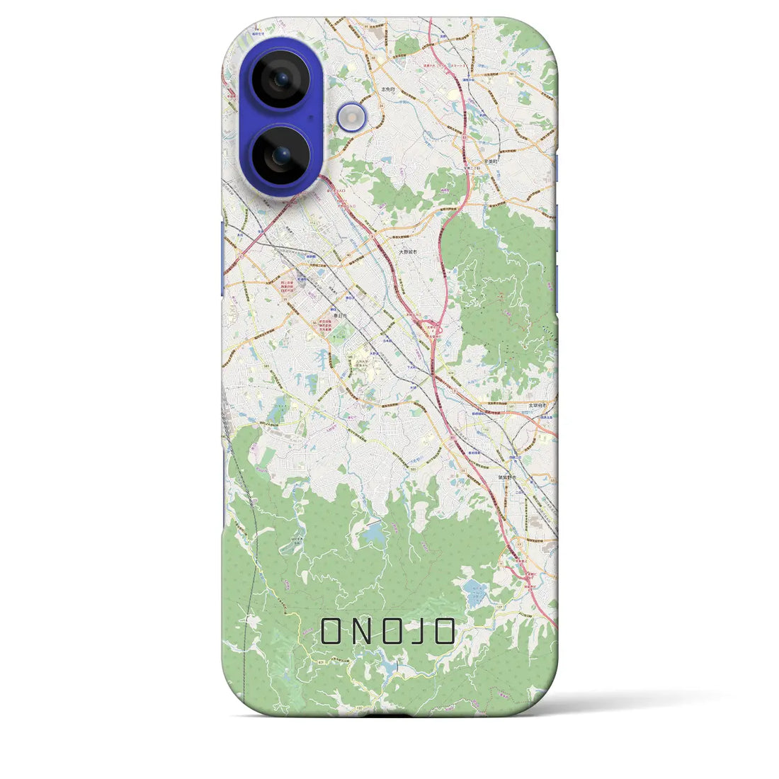 【大野城(福岡県)】地図柄iPhoneケース(バックカバータイプ)ナチュラル・iPhone 16 Pro Max 用