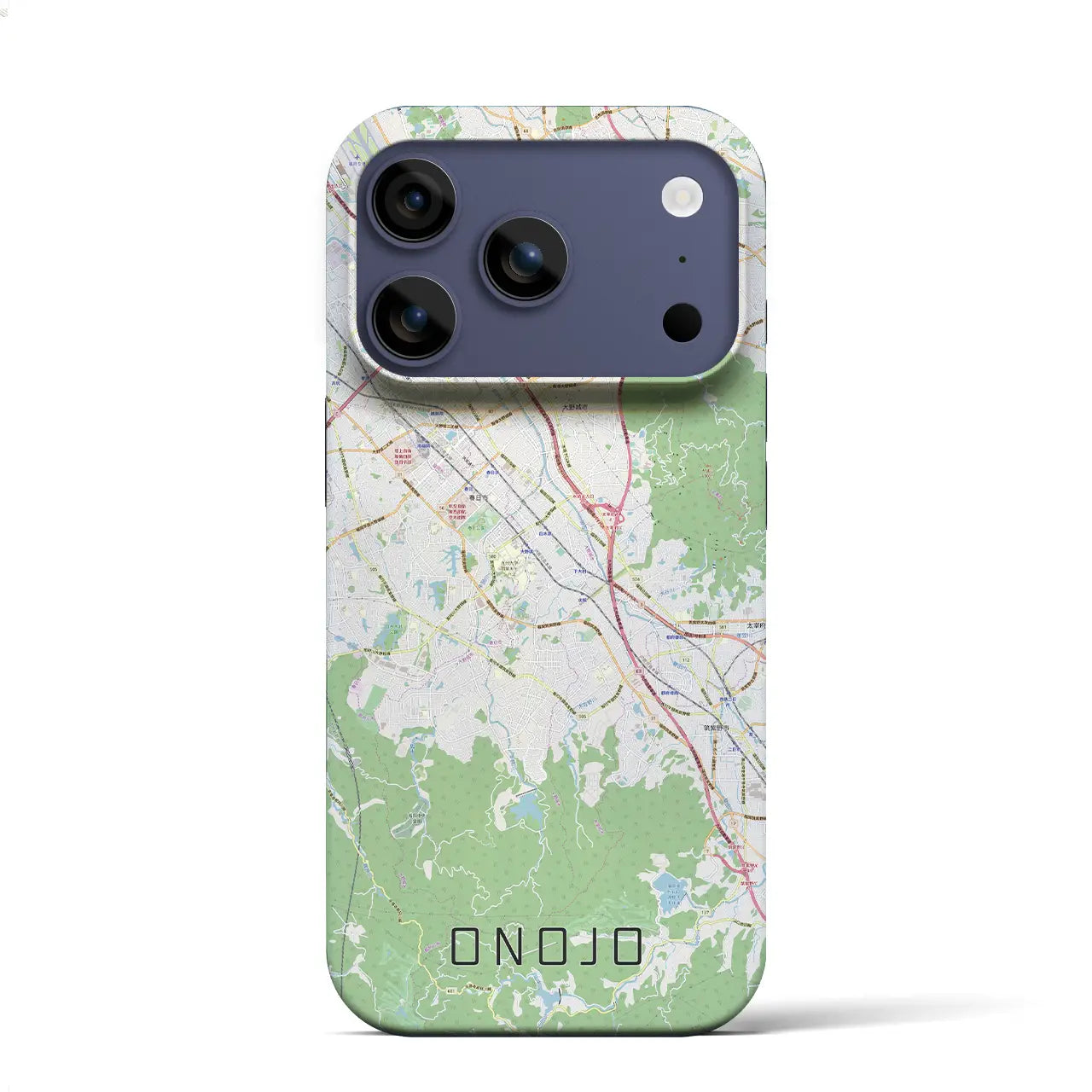 【大野城（福岡県）】地図柄iPhoneケース（バックカバータイプ）