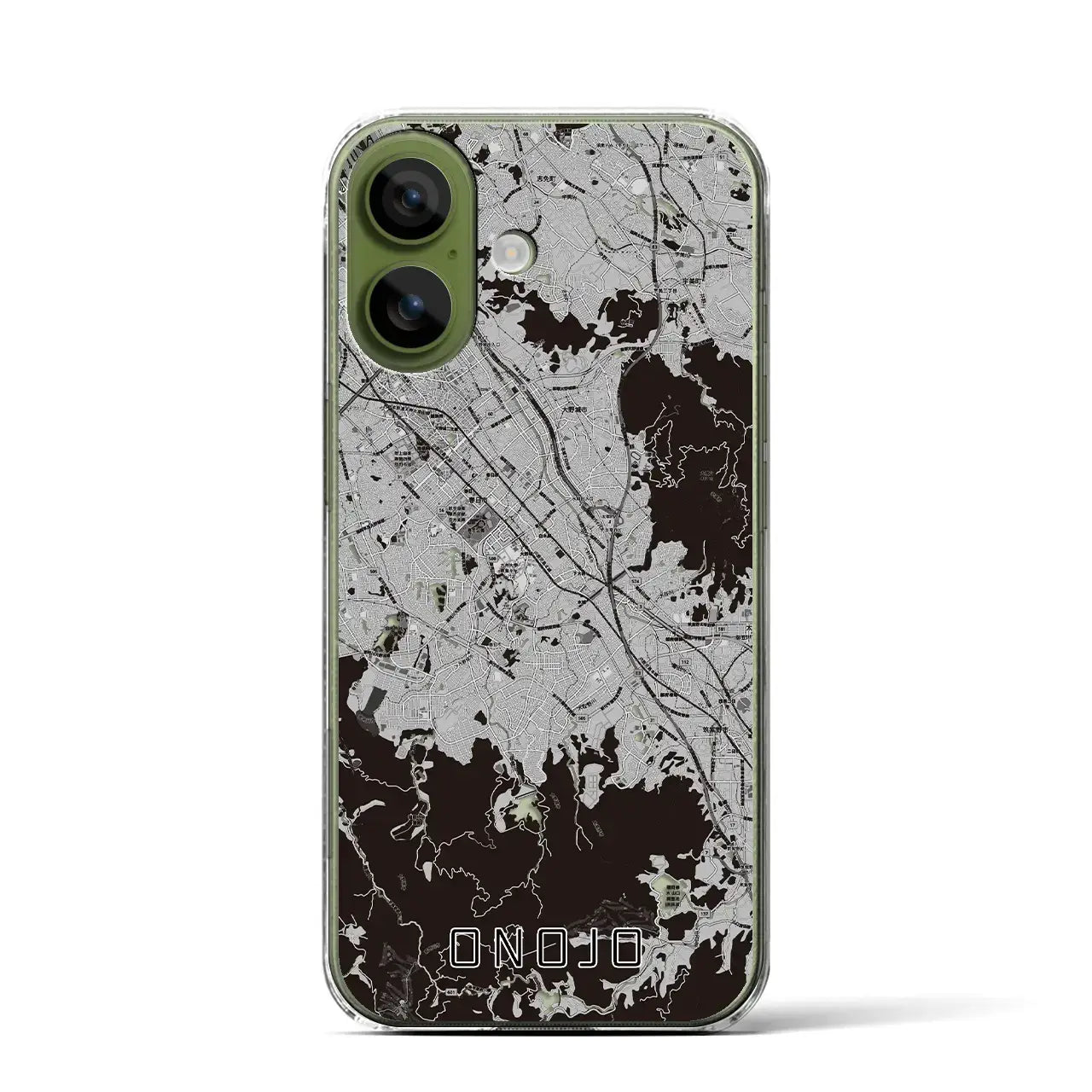 【大野城（福岡県）】地図柄iPhoneケース（クリアタイプ）