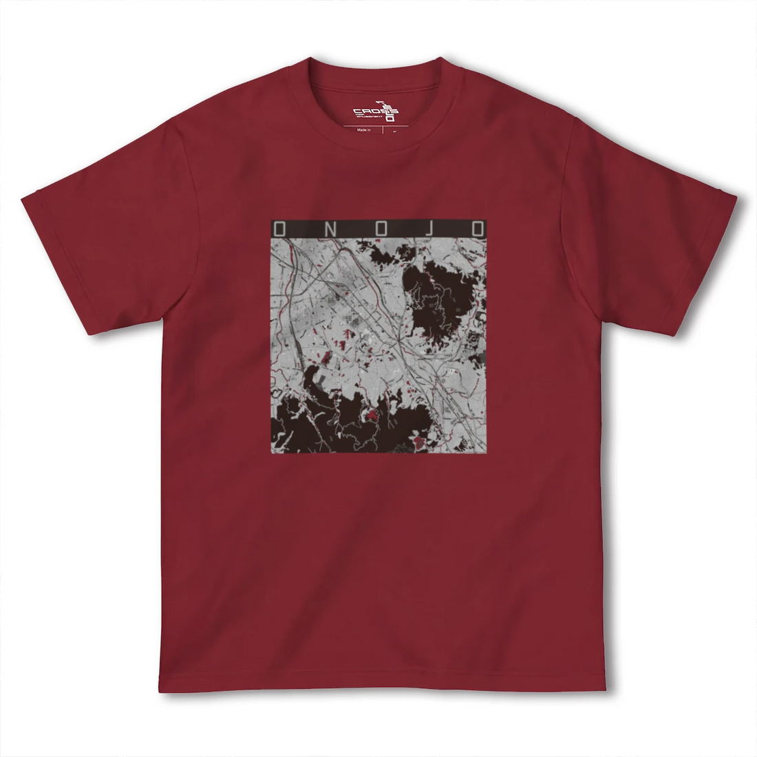 【大野城(福岡県)】地図柄ヘビーウェイトTシャツ