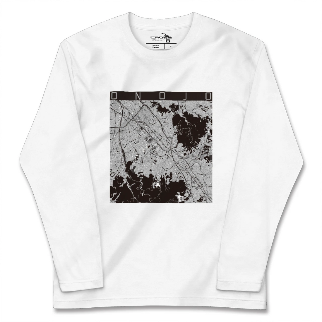 【大野城(福岡県)】地図柄ロングスリーブTシャツ