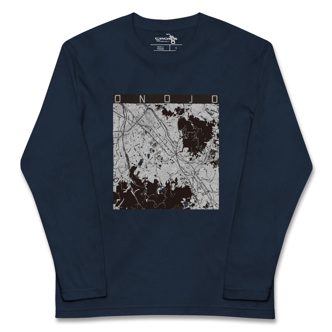 【大野城（福岡県）】地図柄ロングスリーブTシャツ