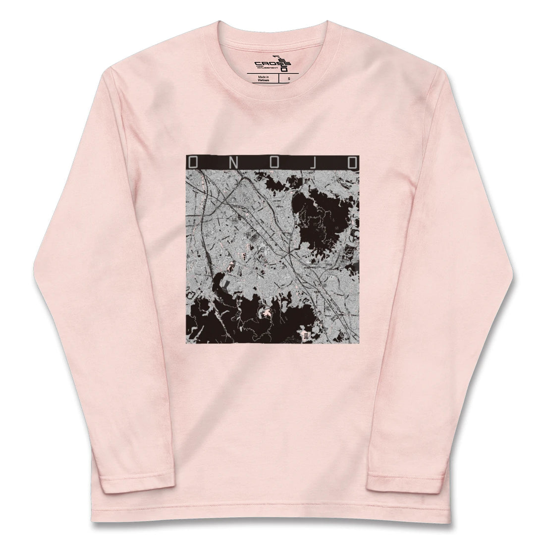 【大野城（福岡県）】地図柄ロングスリーブTシャツ