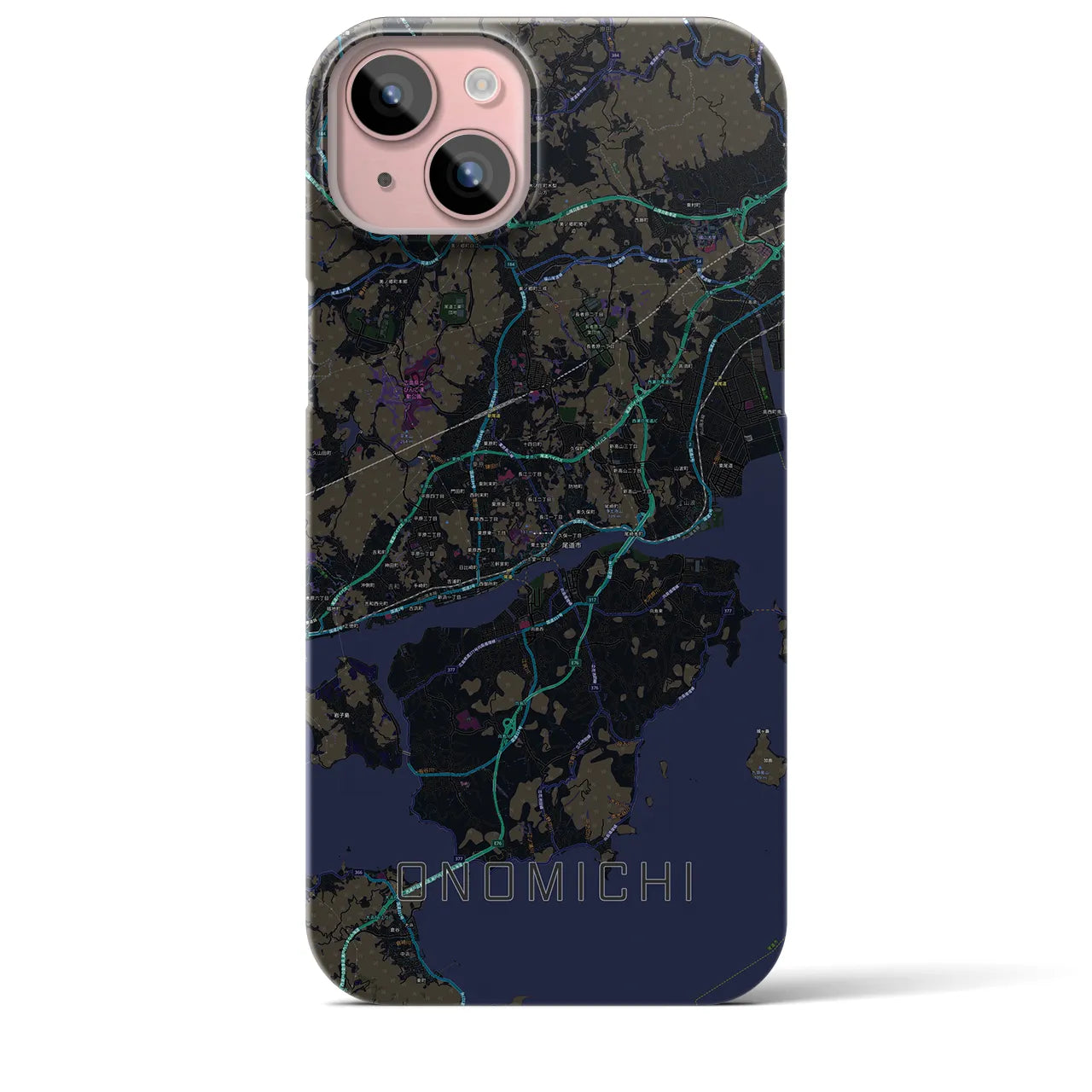 【尾道（広島県）】地図柄iPhoneケース（バックカバータイプ）