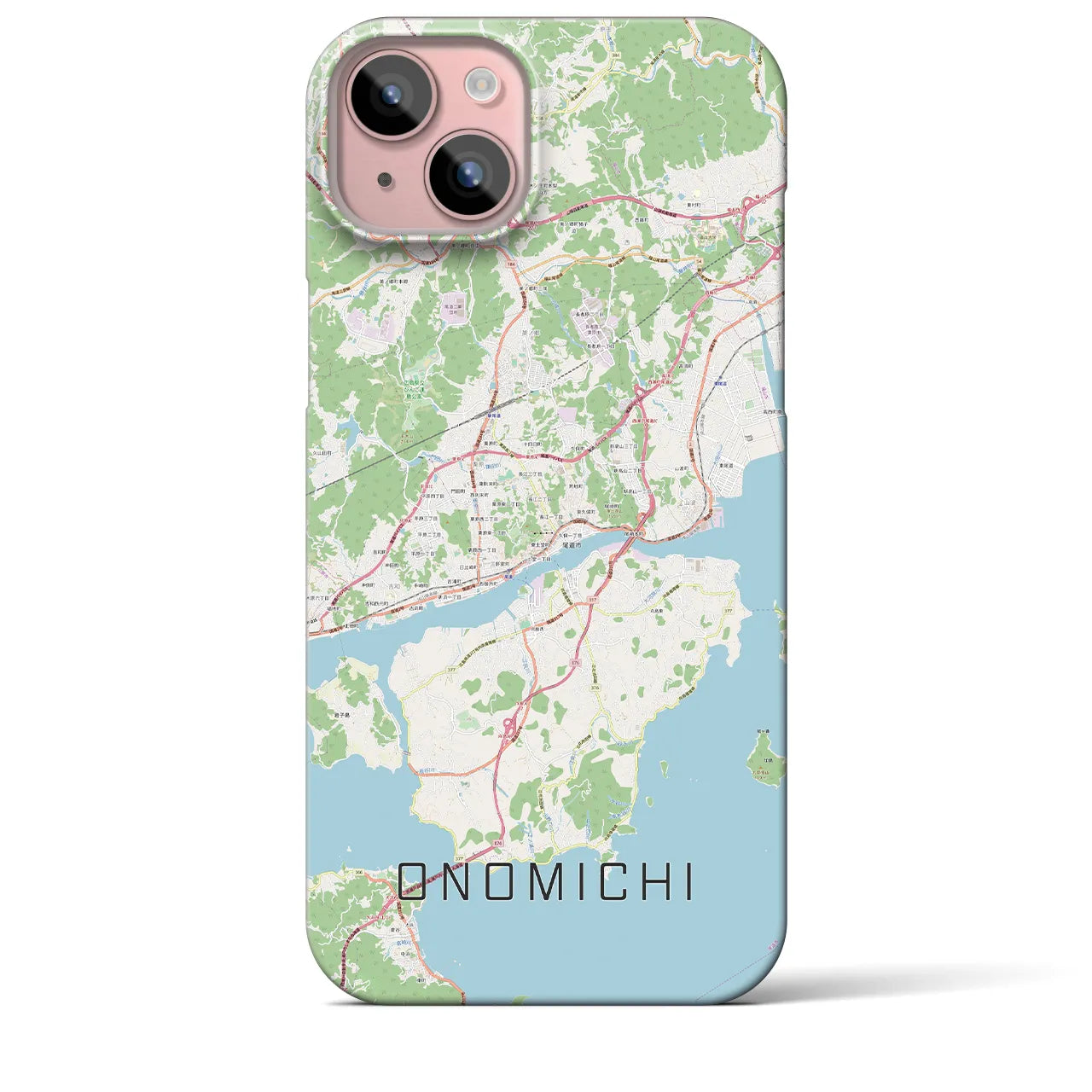 【尾道（広島県）】地図柄iPhoneケース（バックカバータイプ）