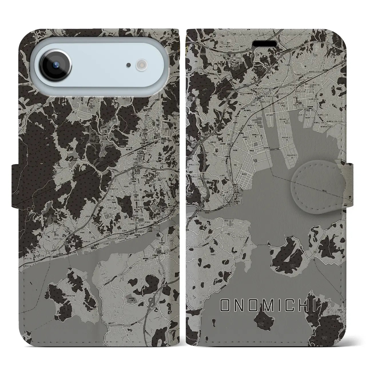 【尾道（広島県）】地図柄iPhoneケース（手帳タイプ）