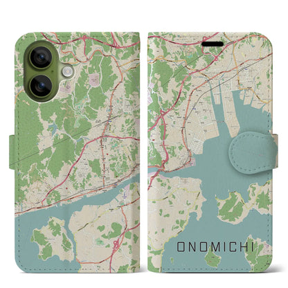 【尾道（広島県）】地図柄iPhoneケース（手帳タイプ）