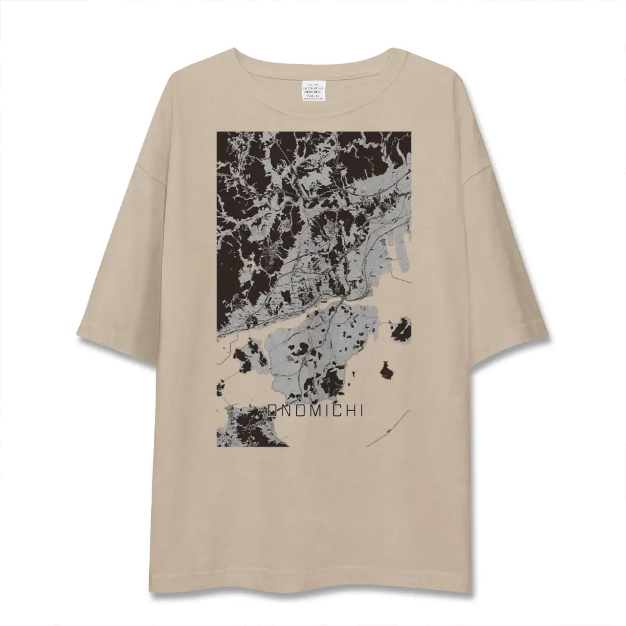 【尾道（広島県）】地図柄ビッグシルエットTシャツ