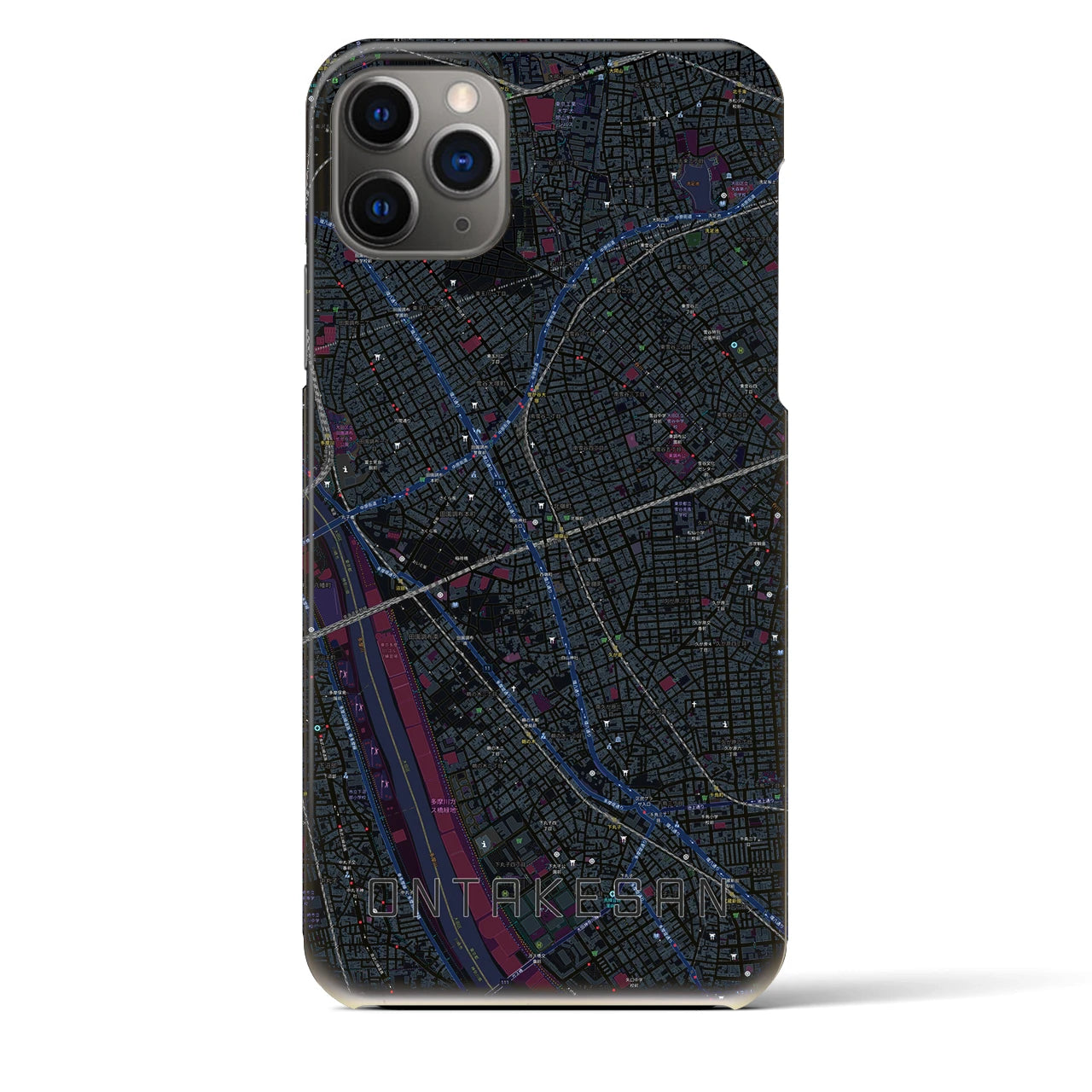 【御嶽山（東京都）】地図柄iPhoneケース（バックカバータイプ）