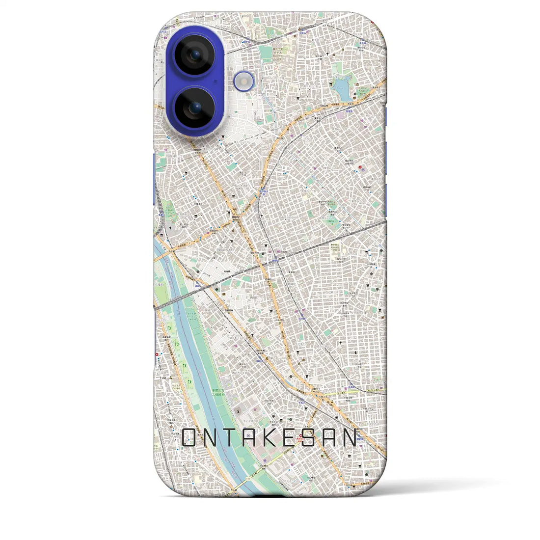 【御嶽山(東京都)】地図柄iPhoneケース(バックカバータイプ)ナチュラル・iPhone 16 Pro Max 用