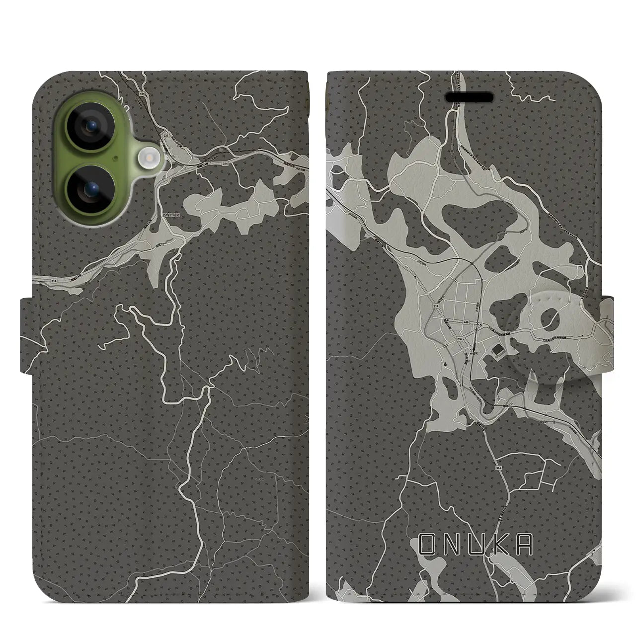 【小奴可（広島県）】地図柄iPhoneケース（手帳タイプ）