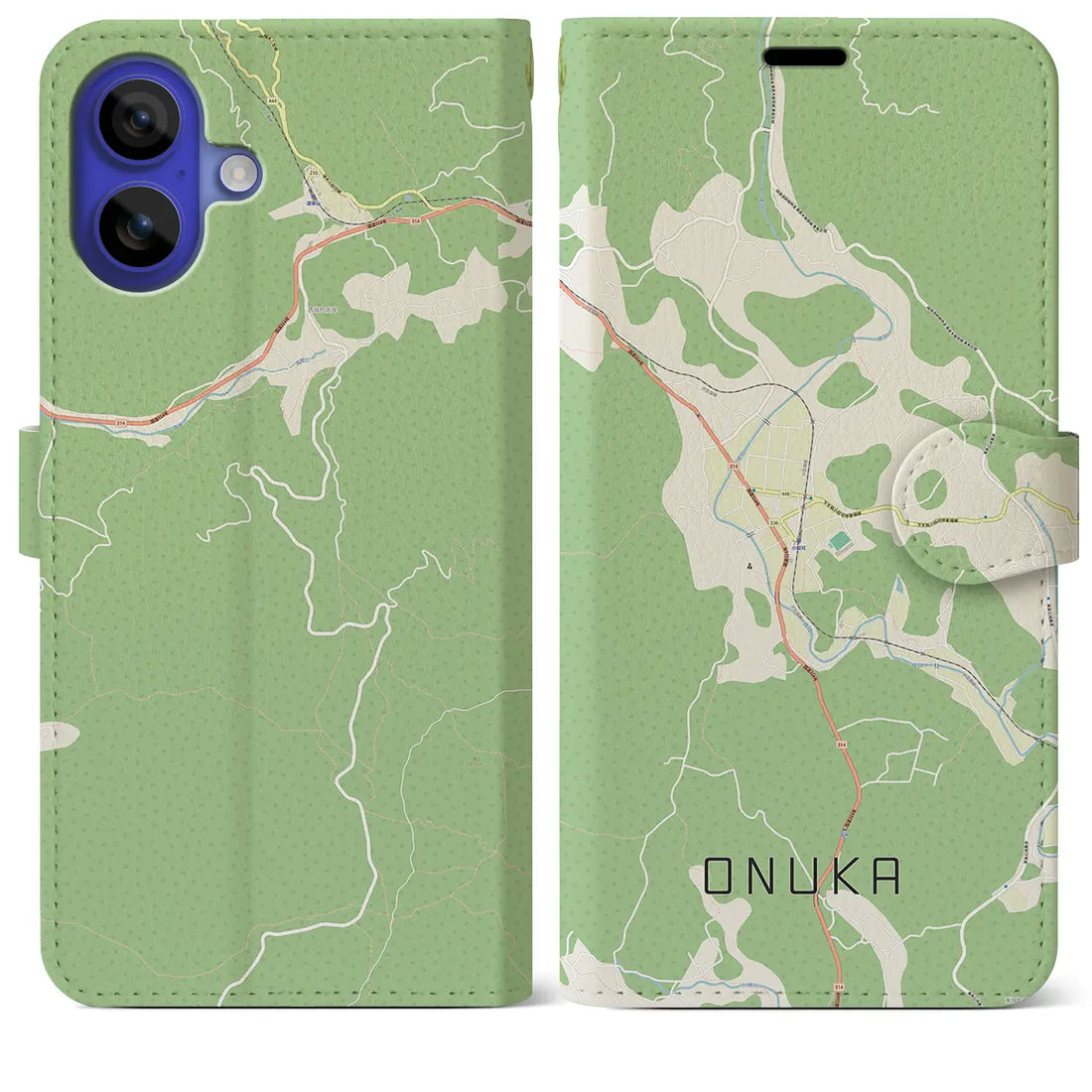 【小奴可（広島県）】地図柄iPhoneケース（手帳タイプ）ナチュラル・iPhone 16 Pro Max 用