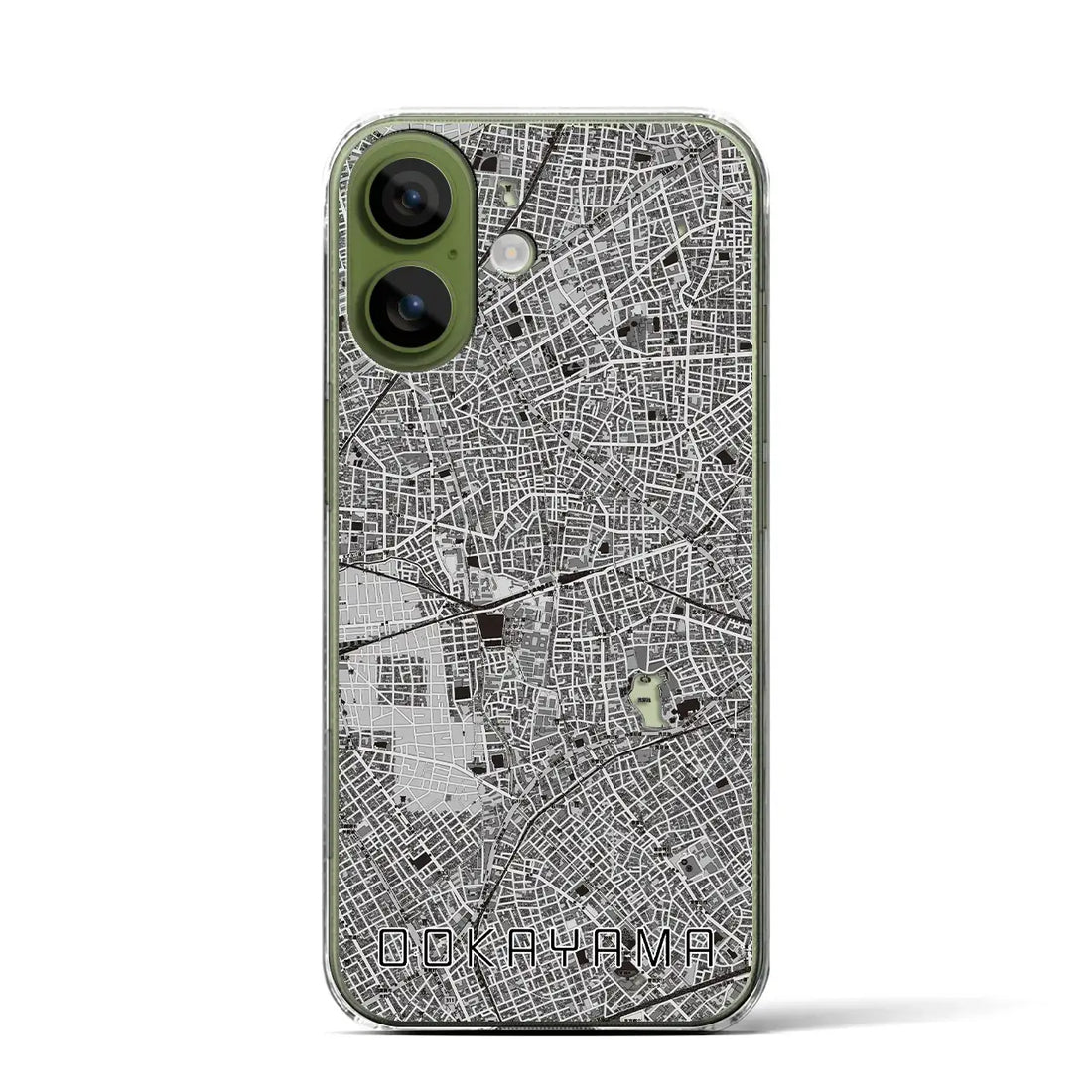 【大岡山（東京都）】地図柄iPhoneケース（クリアタイプ）モノトーン・iPhone 17 Pro Max 用