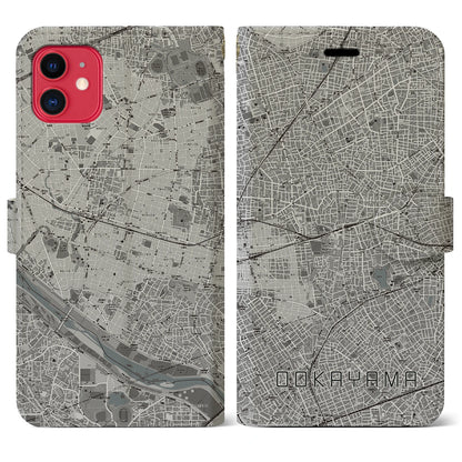 【大岡山（東京都）】地図柄iPhoneケース（手帳タイプ）モノトーン・iPhone 11 用