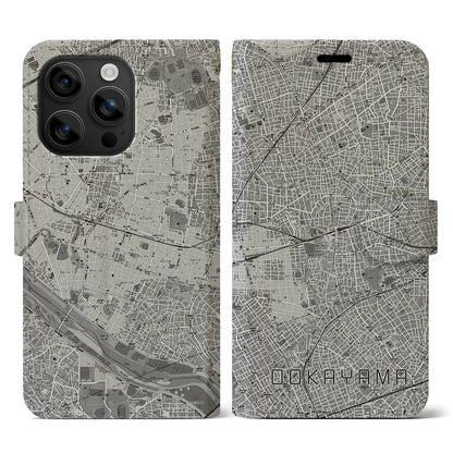 【大岡山（東京都）】地図柄iPhoneケース（手帳タイプ）モノトーン・iPhone 16 用