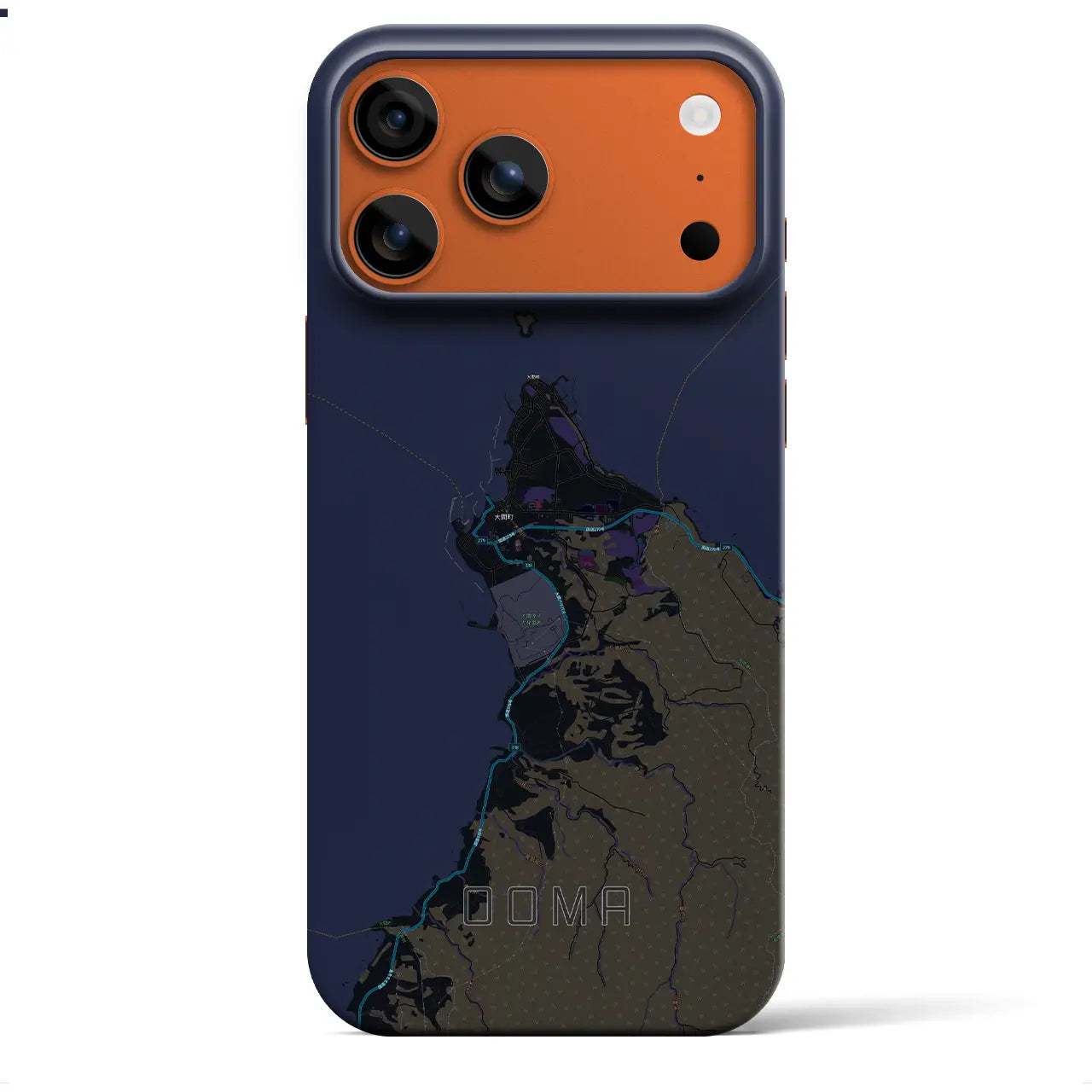 【大間（青森県）】地図柄iPhoneケース（バックカバータイプ）