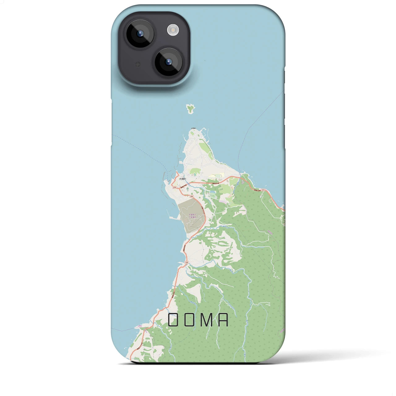 【大間（青森県）】地図柄iPhoneケース（バックカバータイプ）