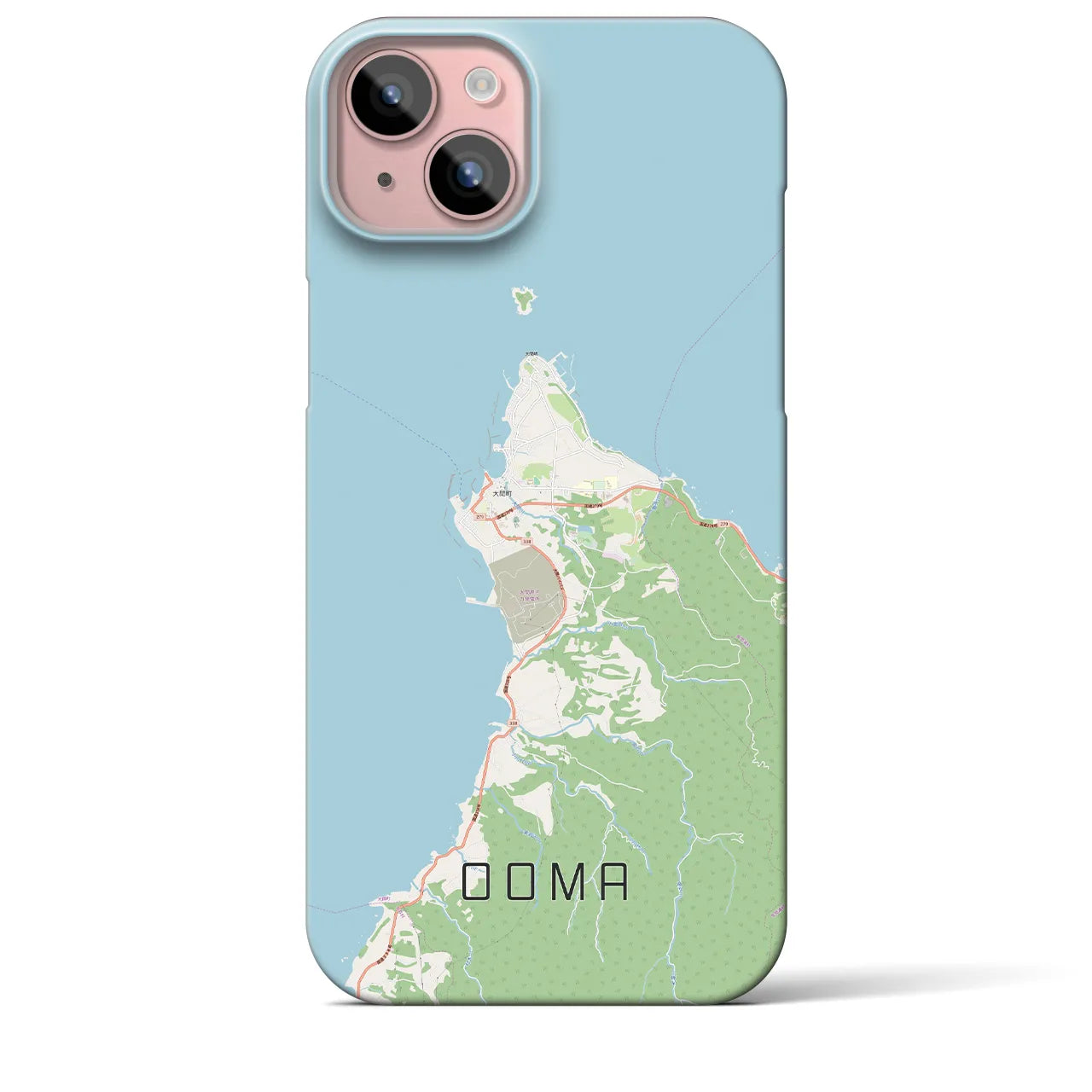 【大間（青森県）】地図柄iPhoneケース（バックカバータイプ）
