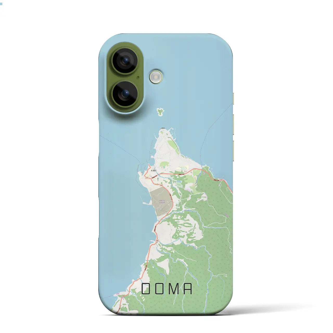 【大間（青森県）】地図柄iPhoneケース（バックカバータイプ）ブラック・iPhone 17 Pro Max 用