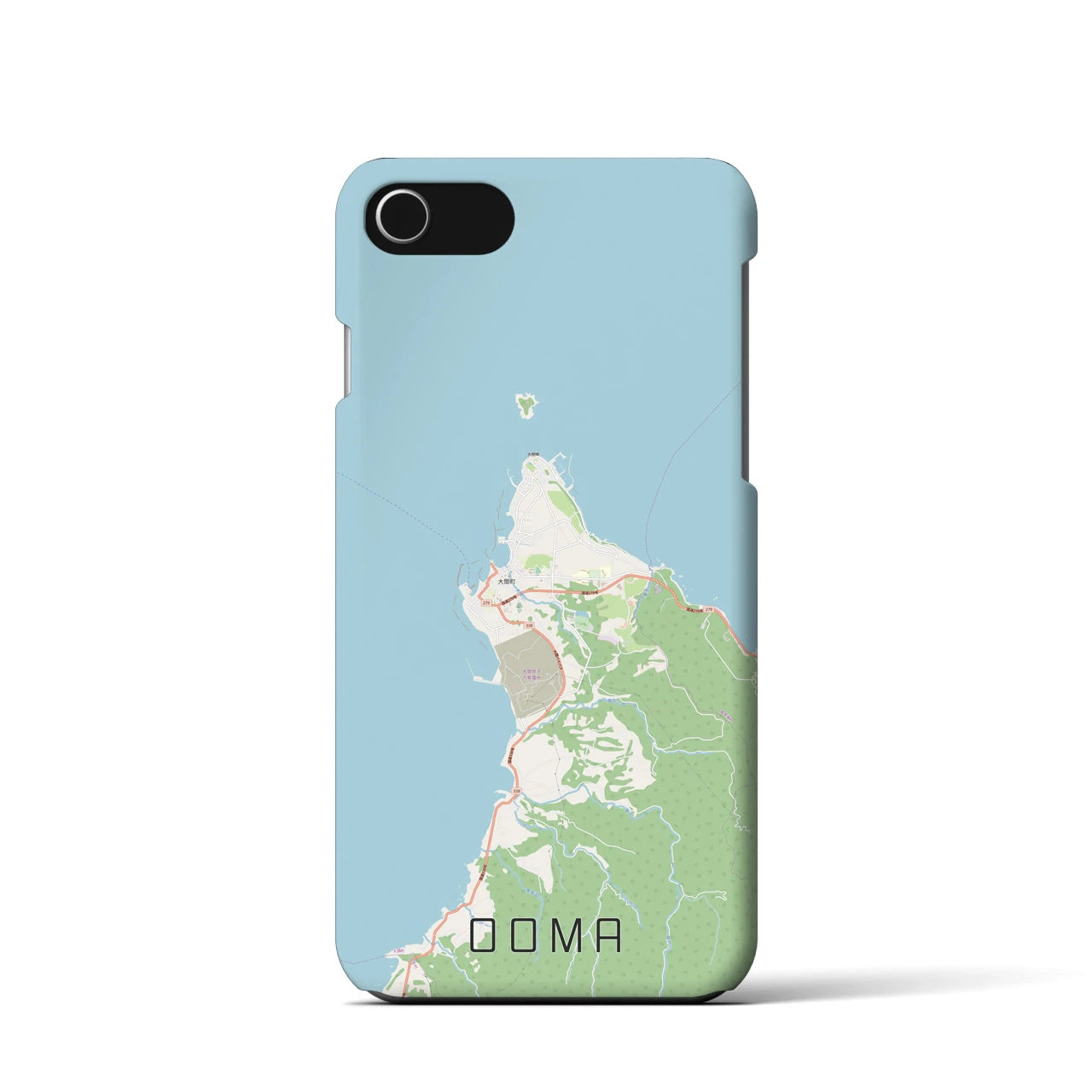 【大間（青森県）】地図柄iPhoneケース（バックカバータイプ）