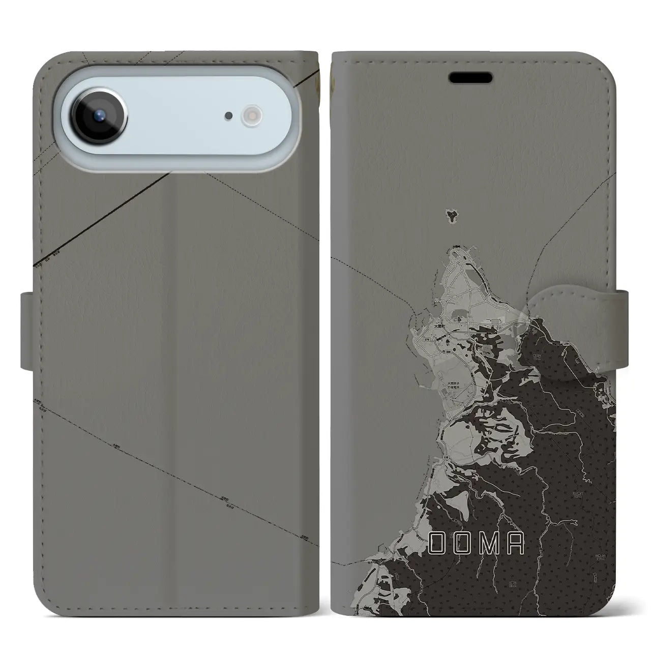 【大間（青森県）】地図柄iPhoneケース（手帳タイプ）