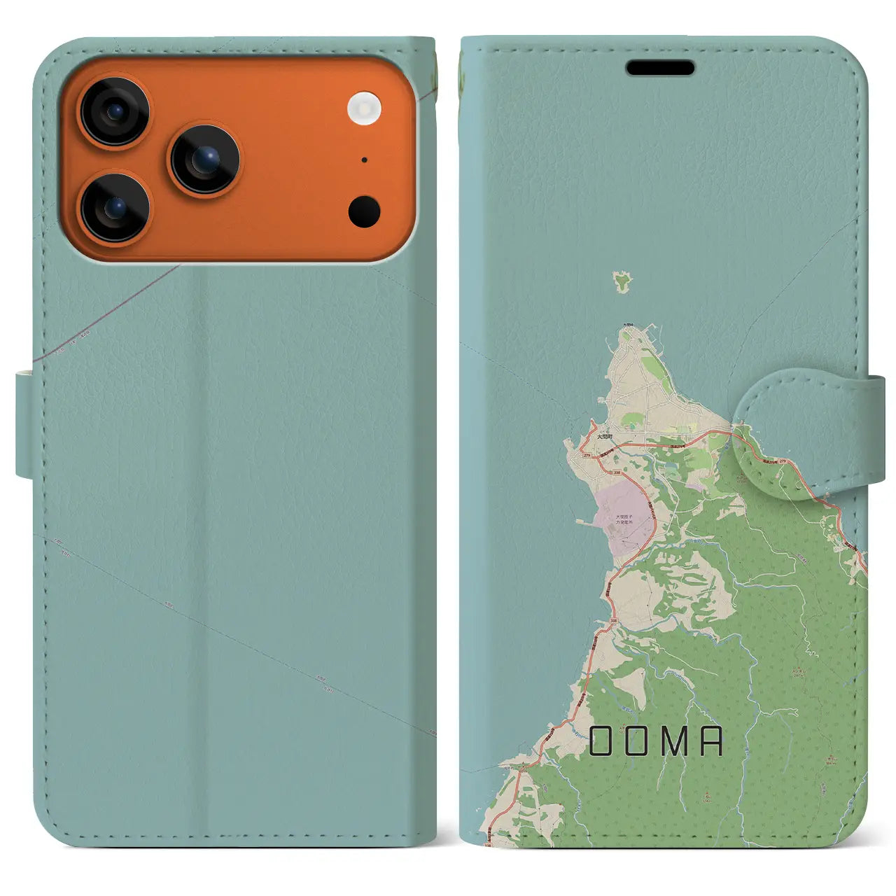 【大間（青森県）】地図柄iPhoneケース（手帳タイプ）