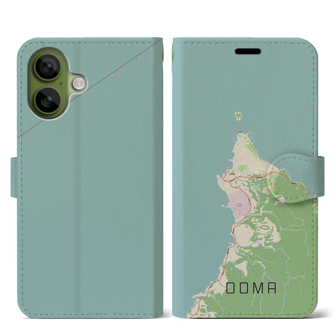 【大間（青森県）】地図柄iPhoneケース（手帳タイプ）