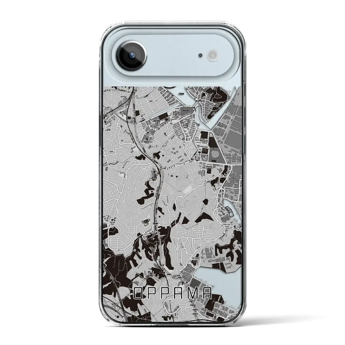 【追浜(神奈川県)】地図柄iPhoneケース(クリアタイプ)モノトーン・iPhone 17 Pro Max 用