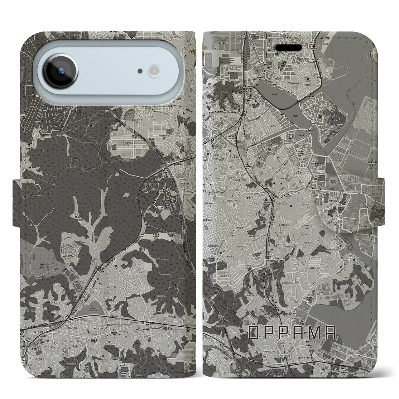 【追浜（神奈川県）】地図柄iPhoneケース（手帳タイプ）