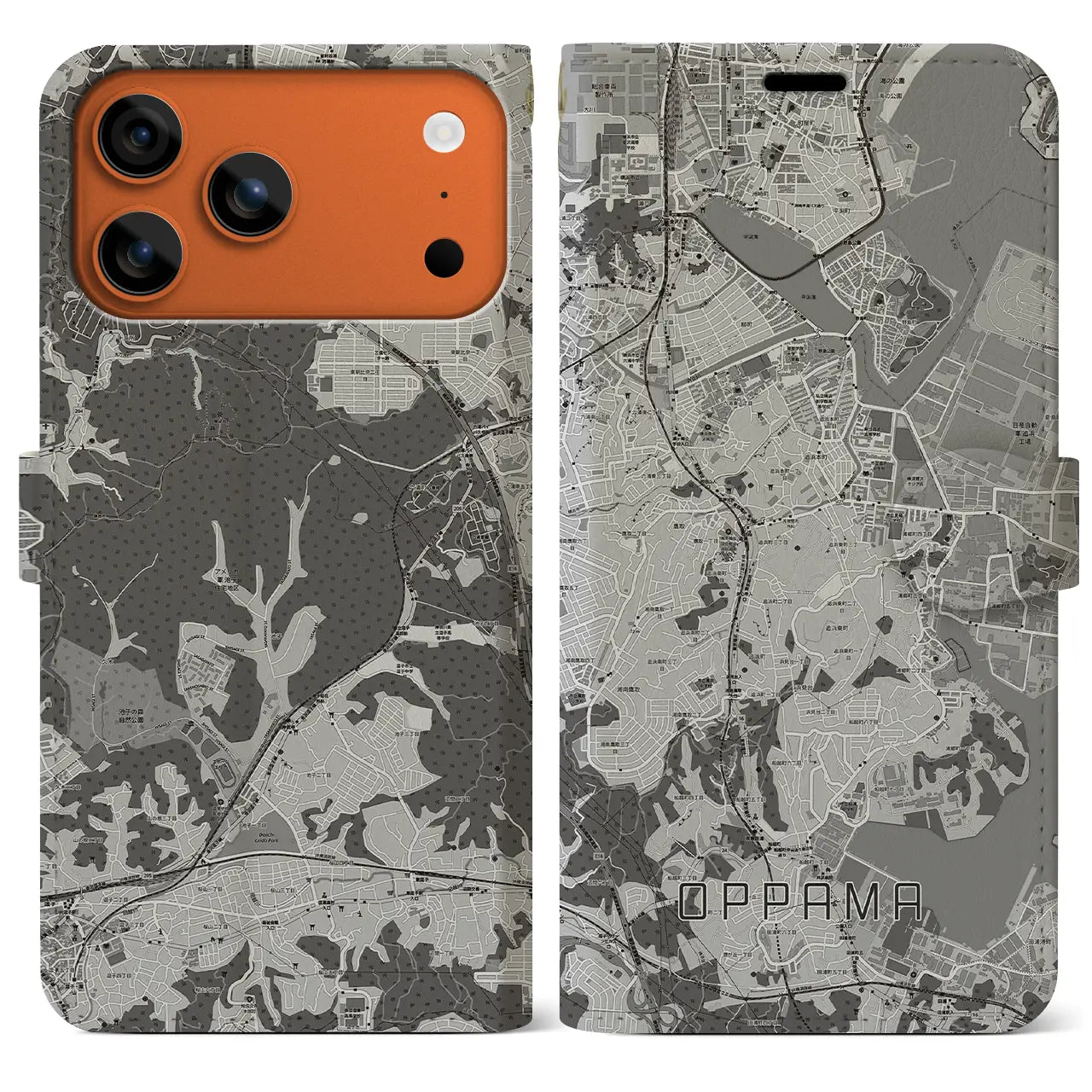 【追浜（神奈川県）】地図柄iPhoneケース（手帳タイプ）