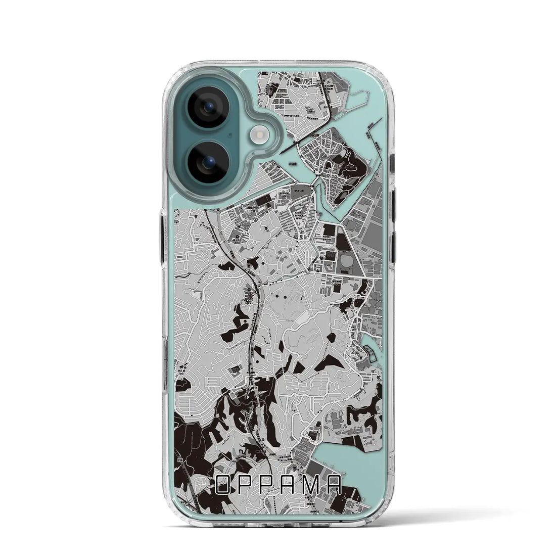 【追浜(神奈川県)】地図柄iPhoneケース(MagSafeタイプ)モノトーン・iPhone 16 Pro 用