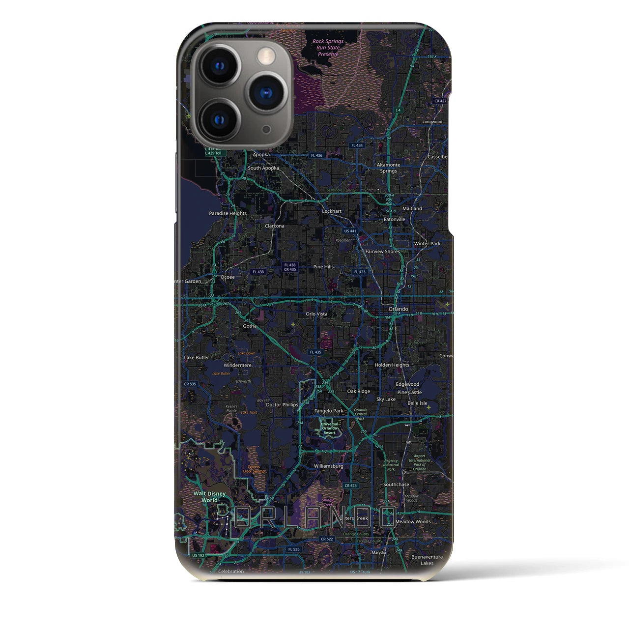 【オーランド（アメリカ）】地図柄iPhoneケース（バックカバータイプ）