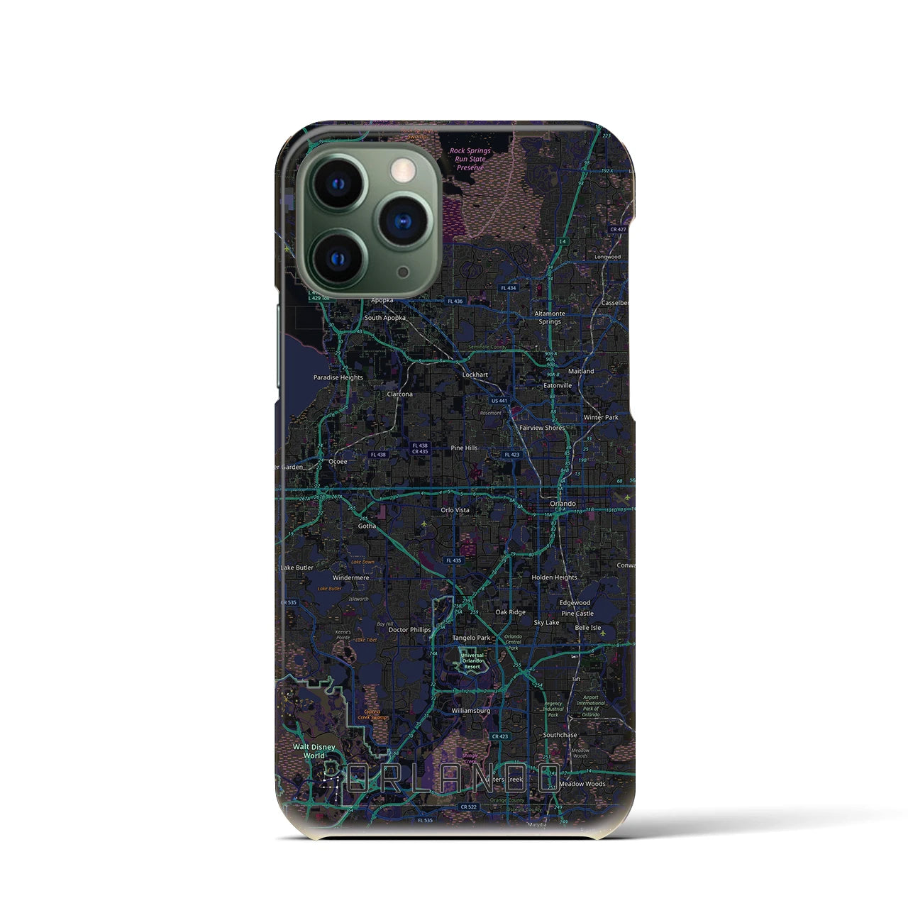 【オーランド（アメリカ）】地図柄iPhoneケース（バックカバータイプ）