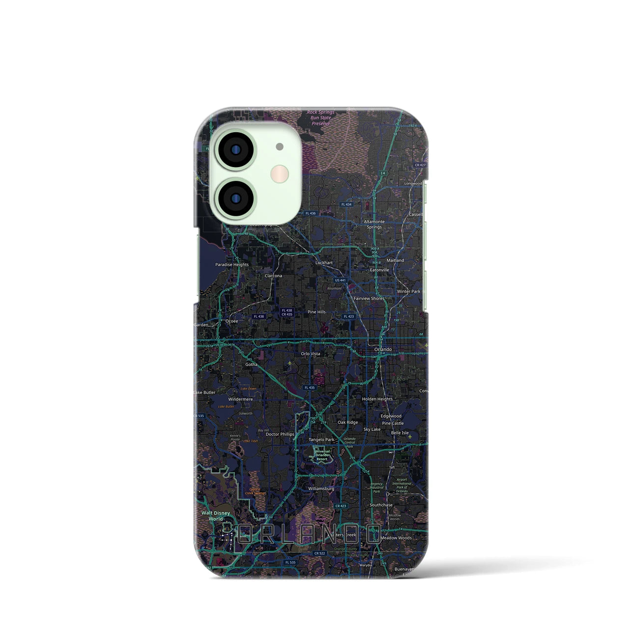 【オーランド（アメリカ）】地図柄iPhoneケース（バックカバータイプ）