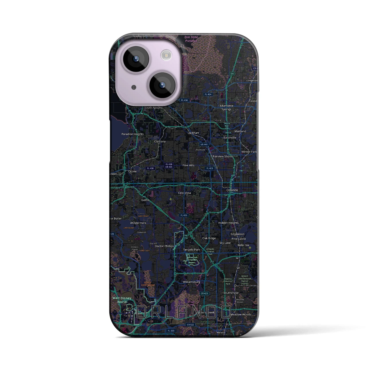 【オーランド（アメリカ）】地図柄iPhoneケース（バックカバータイプ）
