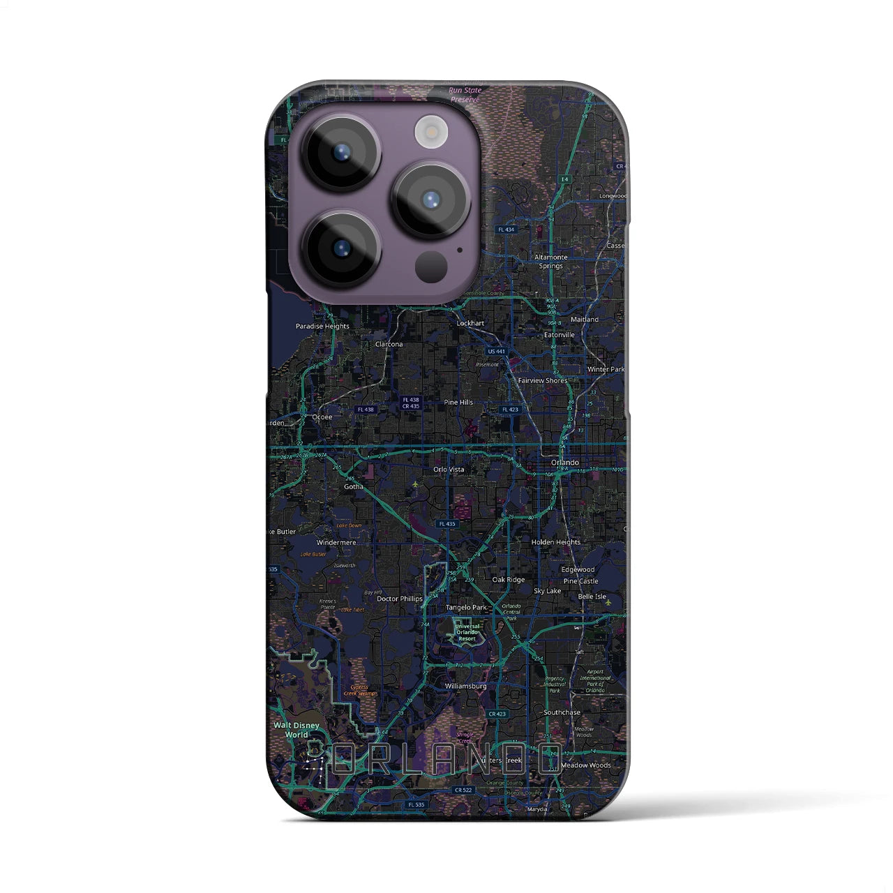 【オーランド（アメリカ）】地図柄iPhoneケース（バックカバータイプ）