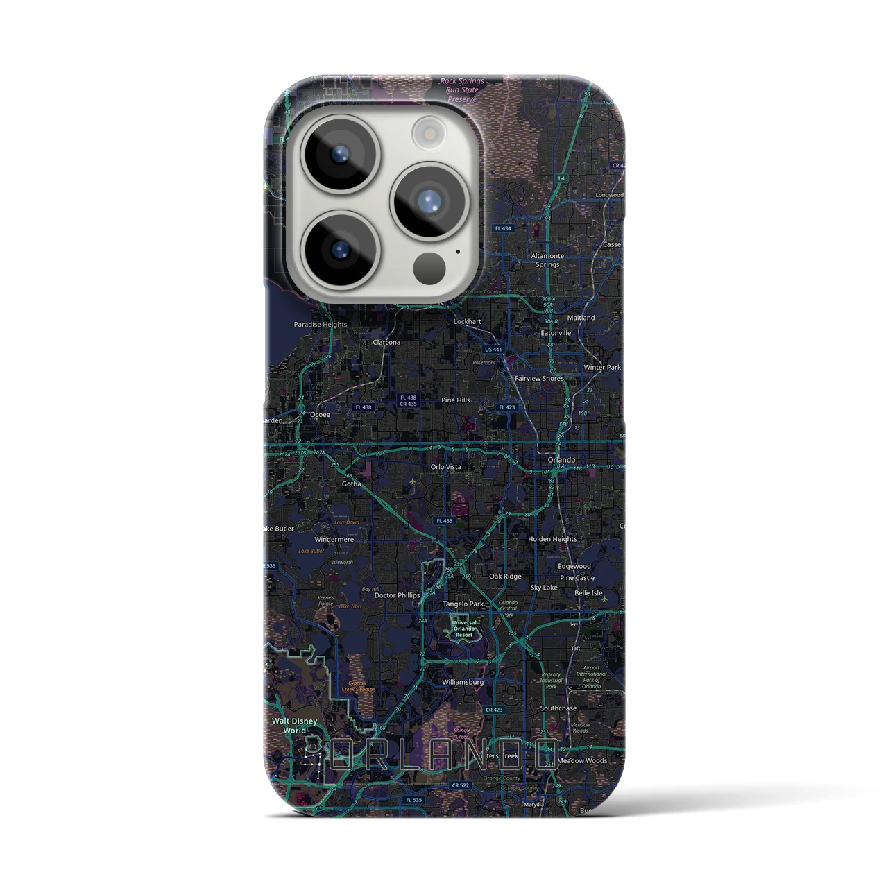 【オーランド（アメリカ）】地図柄iPhoneケース（バックカバータイプ）