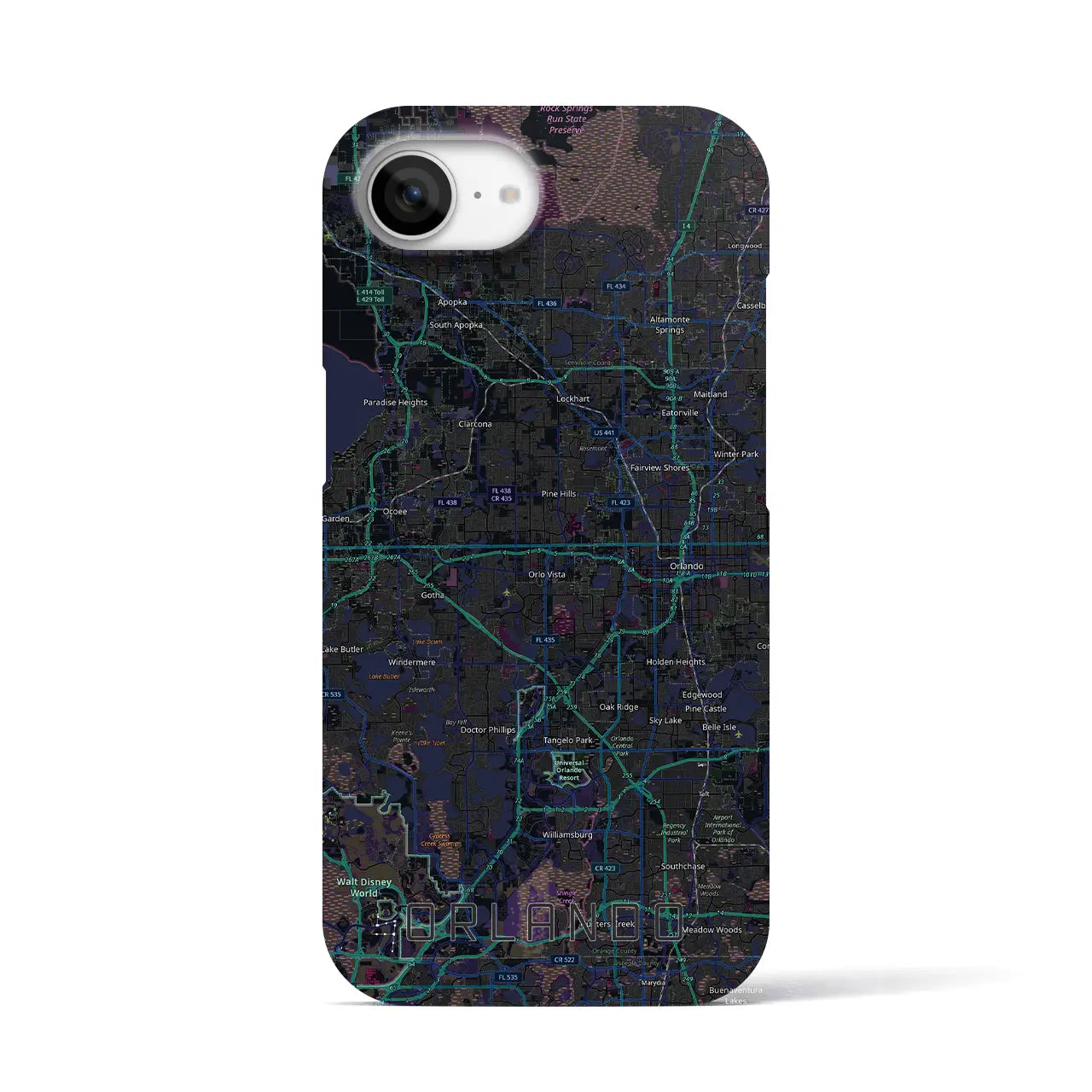 【オーランド（アメリカ）】地図柄iPhoneケース（バックカバータイプ）