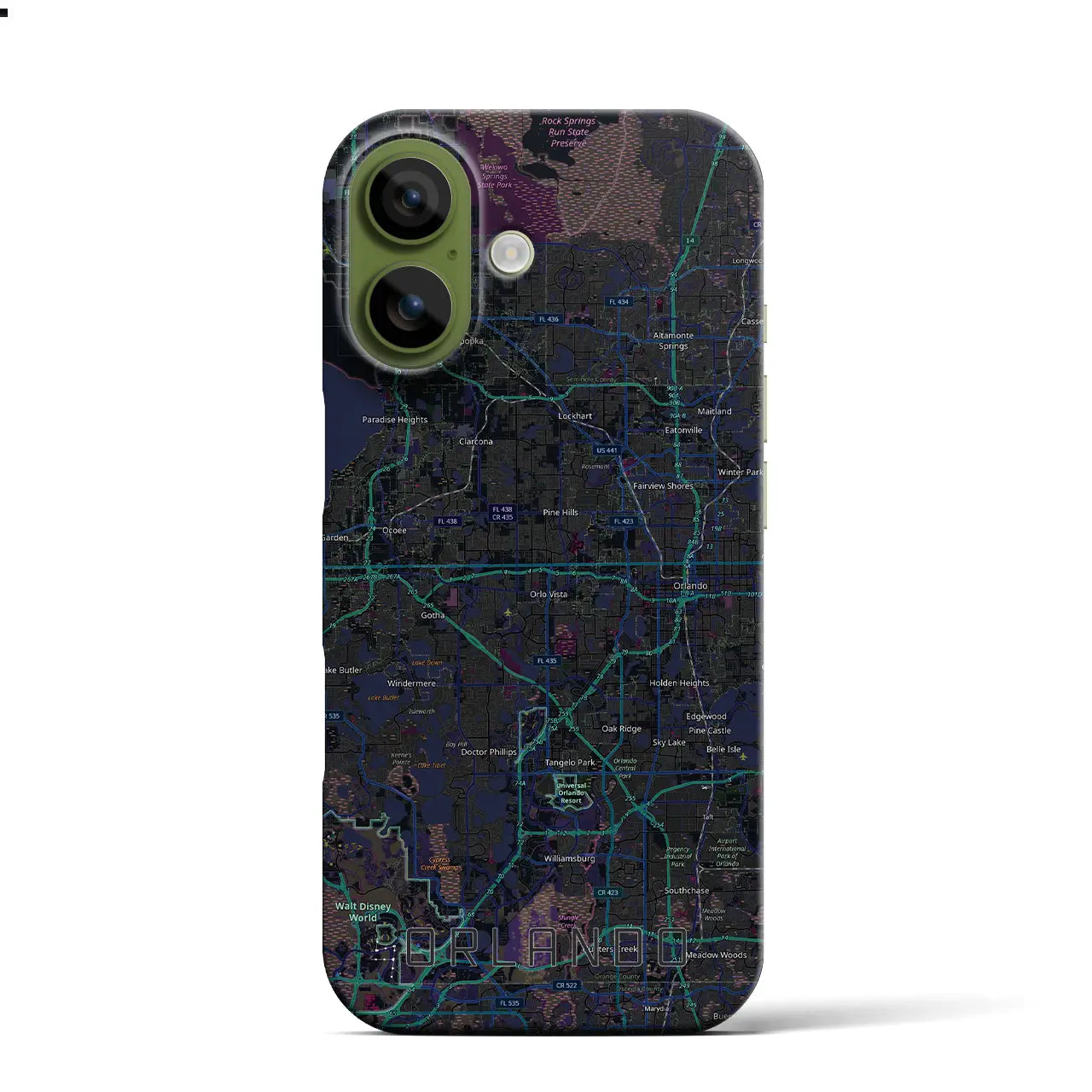 【オーランド（アメリカ）】地図柄iPhoneケース（バックカバータイプ）