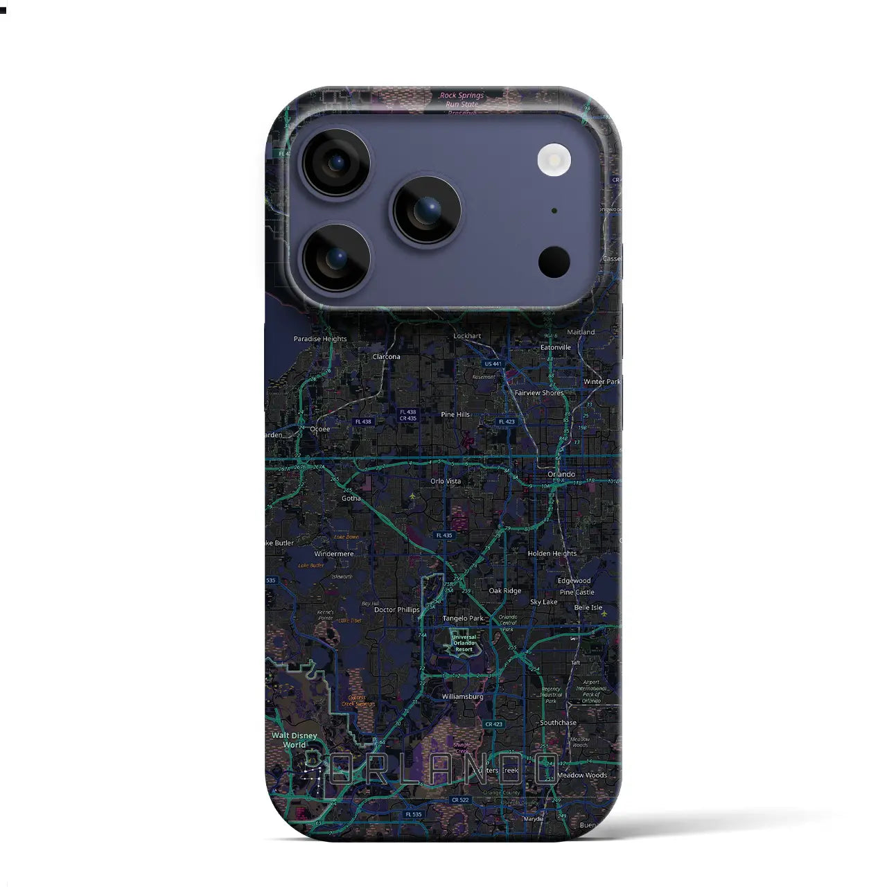 【オーランド（アメリカ）】地図柄iPhoneケース（バックカバータイプ）